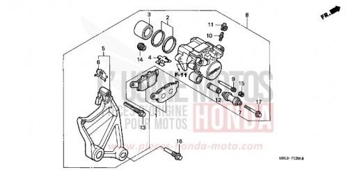 ETRIER DE FREIN ARRIERE (NT650VW/X/Y/1) NT650VW de 1998